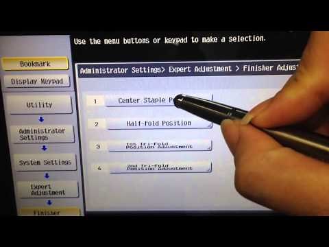 Konica Minolta: Finisher Adjustments
