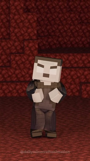 Minecraft Angry Herobrine Shivering from Cold in the Nether | Daily Minecraft Animation