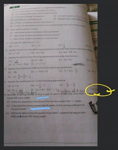 Identify the numerical coefficients of terms (other than consta... | Filo