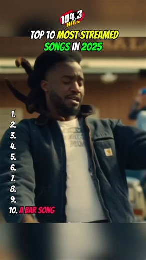 104.3 HitFm on Instagram: "Here are the top 10 most streamed songs of 2025 📲🎶 Do you agree? 🤔 What are your top songs of 2025? 🎶📲🔥"