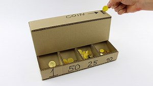 DIY coin sorting machine from cardboard