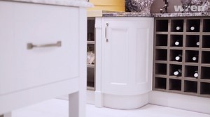 Looking to get creative with your corner cabinets? Break up the modular feel on a contemporary kitchen with curved units. Available in various door styles and colours. | Wren Kitchens