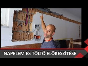 Napelem, elektromos auto töltő, és két elosztó előkészületek.