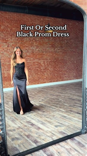 Which black prom dress gets your vote!? 🖤🤩 #wildrosebridal #prom #promdress #blackdress #dresses