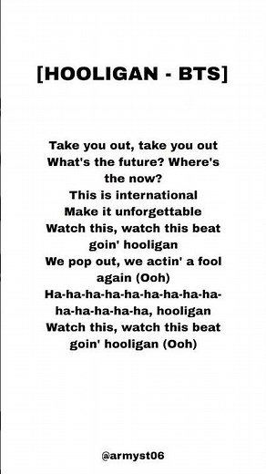 bts - Hooligan (lyrics)