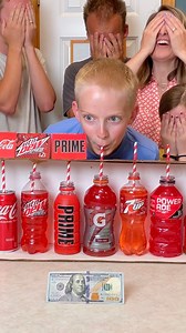 466K views · 3.7K reactions | Do all Red Drinks taste the Same? 磻 Kids, Dad, Mom, and family play party game with red drinks like coke, gatorade, powerade, mountain dew, prime, and hot sauce. Funny game for all ages you can play at parties or events. This video was produced by Wonder and Raw, Network Media, and Benson Bros. | Crafts Hacks and Laughs | Facebook