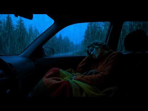Heavy Rain and Thunder ASMR in Van | Sleep Instantly with Relaxing Storm Sounds