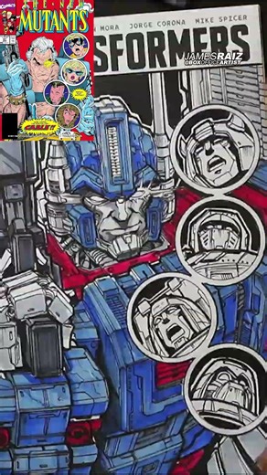 MARVEL ARTIST redraws FAMOUS COMIC COVERS with TRANSFORMERS? NEW MUTANTS #87 !