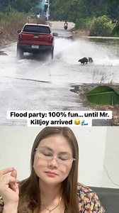 29K views · 170 reactions | These dogs were having the BEST mini-flood party ever—running, splashing, living their best lives!  Then here comes that truck… the certified killjoy of the year  One zoom, one splash, and BOOM—party over! Hahaha! Poor doggos didn’t see it coming! 藍 #KilljoyTruck #DogParty #FloodFun #DogsOfReels #UnexpectedSplash #FunnyAnimals | Michelle Reyes | Facebook