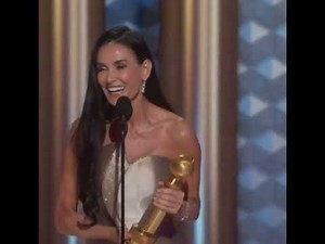 Demi Moore wins first ever Golden Globes award #acceptancespeech