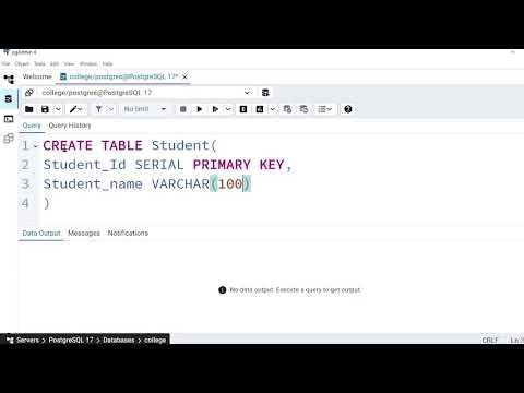 Create Table in pgAdmin | PostgreSQL Database Tutorial