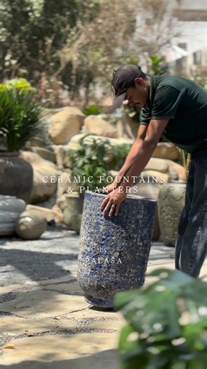 The beautiful Sia Fountain- Limited in stock. DM us to learn more 🍃 (Studio Palasa, Home Decor, Plant Decor, Water Fountain, Garden Fountain, Ceramic Fountain, Garden Decor) | Studio Palasa