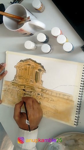 Hampi Chariot #drawing #painting #sketching #StoneChariot #Hampi
