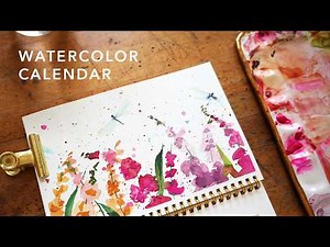 Paint Loose Florals Using Liquid Watercolors | Calendar Painting by Sarah Cray of Let's Make Art