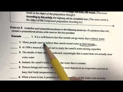 Identifying prepositional phrases