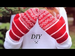 DIY WINTER MITTENS FROM SWEATER UPCYCLE