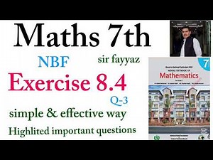 Maths class 7th | exercise 8.4 | ex 8.4 | Q-3 | NBF | unit 8 | Linear equation | Sir fayyaz