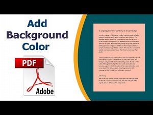 How to Add Background Color in a PDF Document using Adobe Acrobat Pro DC