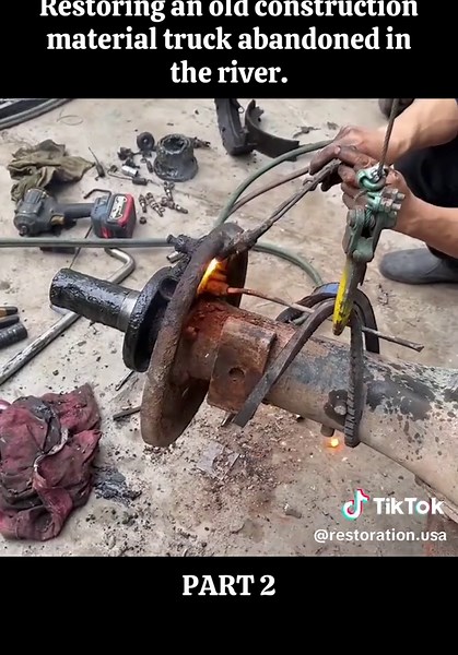 Part 2: Restoring an old construction material truck abandoned in the river. #amazing #restored #foryou #restoration #abandoned