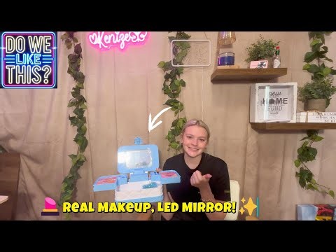🎀💄 The CUTEST Kids Makeup Kit Ever?! | 57-in-1 LED Vanity Set Review ✨