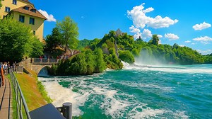 Switzerland Rhine Falls: Stunning waterfall views (4K)