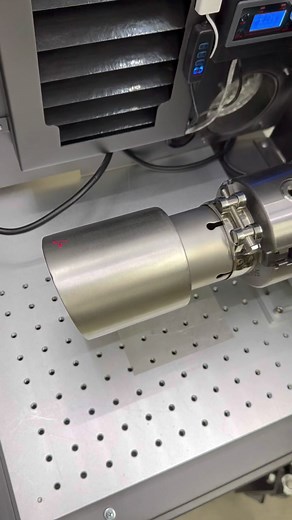 Here’s a quick look at our rotary laser engraving process, being used to engrave some exhaust tips for Ratified Motorsport. We just upgraded our rotary chuck so now we can rotary mark even larger and heavier parts. | FLARE FABRICATION, LLC