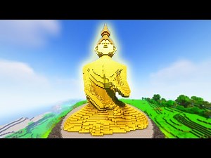 I Built a Statue of Buddha in Minecraft with Pure Gold