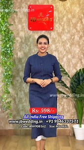 www.jbwedding.in → Link in Bio High-neck cotton kurthi available in two elegant shades — blue and green. Features full-body stripes, 3/4 sleeves, and slitted pattern with lining for a chic and comfortable style. Rate: ₹598/- Size: M to XXL Product Code: JBW908162 Shop now on our official website. We will not contact you from other numbers — beware of fraudulent activities. Disclaimer: There may be slight differences in colour due to lighting or your device display settings. Free Shipping Across 
