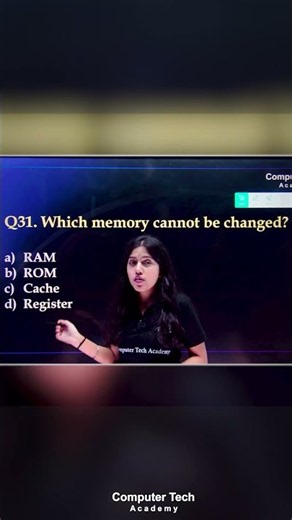 Computer Basic Quiz | Which memory cannot be Changed? | Computer Tech Academy
