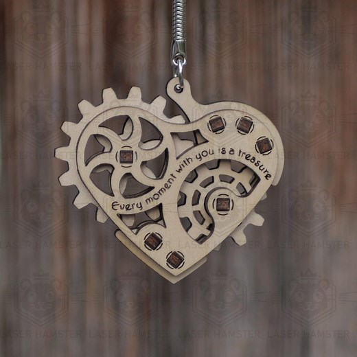 Laser Cut Fidget Heart Keychain SVG | Laser Cut File With PDF Manual | DXF Dwg Cdr | Valentine's Gift | 3mm & 1/8" Plywood Template - Etsy