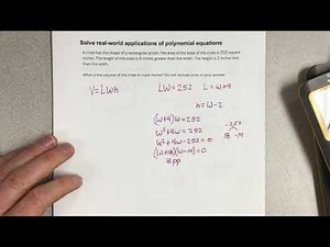 Solve real-world applications of polynomial equations