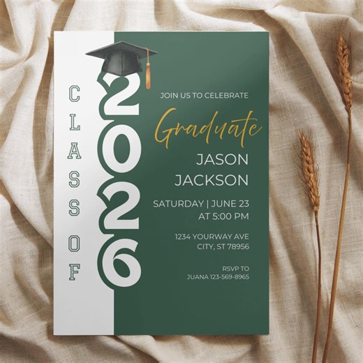 2026 Graduation Invitation| Editable Template (digital Download) - Etsy