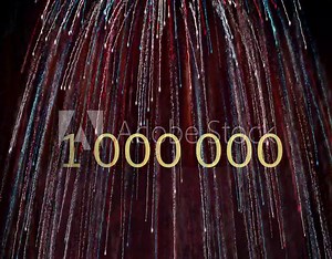 One million in numbers animation. Concept of money, counting to a high number or reaching a goal.