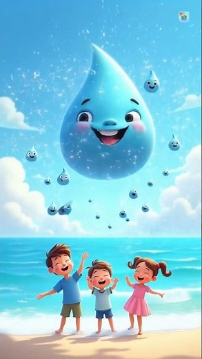 The Water Cycle Song for Kids | Learn with Droppy the Water Drop 💧 | Fun Science Rhyme Shorts