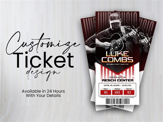 Custom Printable Concert Tickets, DIY Music Event Pass Template, Editable PDF Invite - Etsy