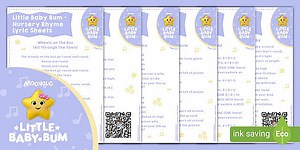 Little Baby Bum: Lyric Sheet Pack