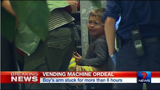 Australian boy gets stuck in first vending machine he’s ever seen