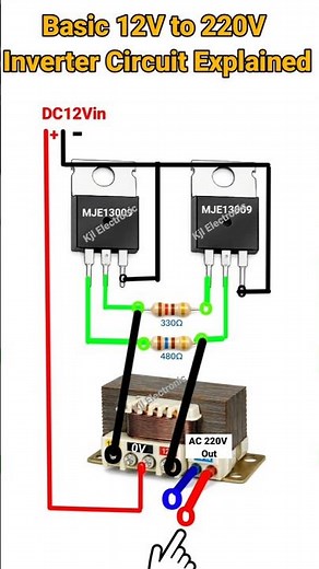 Simple 12V to 220V Inverter, Circuit Explained | #shorts