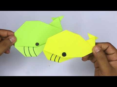 DIY- how to make easy Paper origami blue whale for kids and beginner