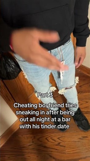 Cheating boyfriend tries sneaking in after being out all night at a bar with his tinder date #cheat