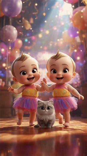 Funny Baby Twins 💃🐶 | Adorable Kids Viral Dance 2025 #cute #trending #funny