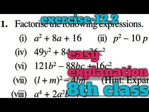 8th class math ch-12 factorisation (Full Explanation) easy trick | exercises 12.2 Q.1| ncert book |