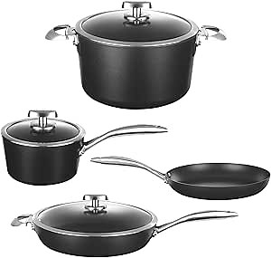 Amazon.com: SCANPAN Pro IQ 7-Piece Cookware Set - Easy-to-Use Nonstick - Dishwasher, Metal Utensil & Oven Safe - Made by Hand in Denmark: Home & Kitchen