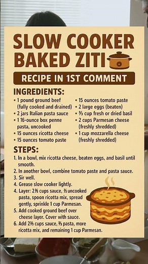 Slow Cooker Baked Ziti