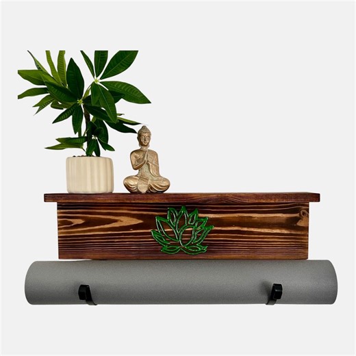 Lotus Yoga Mat Holder & Shelf