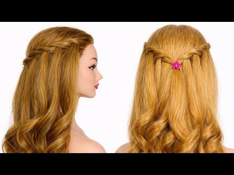 Beautiful Half Up Half Down Braided Hairstyle for Girls | Easy Curl Hair Tutorial