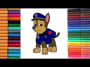 How to draw Chase from Paw Patrol
