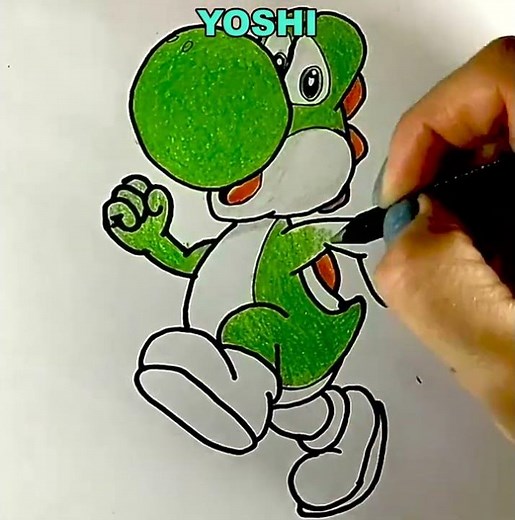 Dibujamos y Coloreamos a Yoshi de Mario Bros | Dibujos para niños