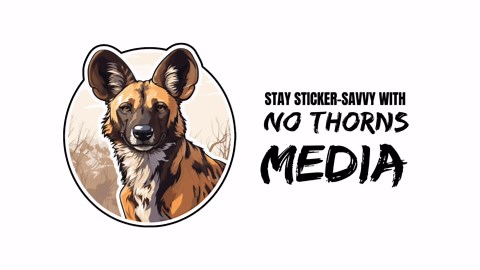 African Wild Dog Sticker 4 Inch Lycaon Painted Dog Endangered Species - Waterproof Animal Vinyl Decal for Laptop Water Bottle Car Tumbler - Durable Aesthetic Long-Lasting Stickers for Adults ID44990