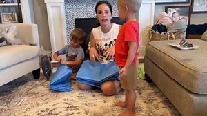 Lewondr Inflatable Kids Bed, Racecar Toddler Air Mattress with Safety Bumpers, Toddler Blow up Mattress with Hand Pump, Portable Toddler Travel Bed for Camping, Sleepovers, Vacation & Home, Blue